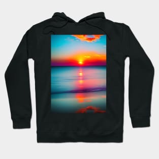 BEAUTIFUL BLUE TINGED OCEAN SUNSET Hoodie